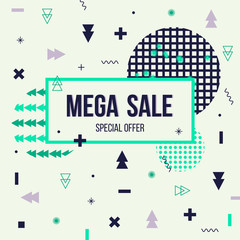 Trendy promo banner for mega sale