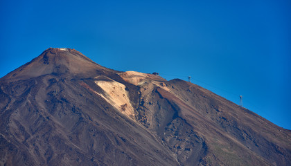 Fototapeta na wymiar Landscape with mount Teide, volcano Teide and lava scenery in Teide National Park - Tenerife, Canary Islands