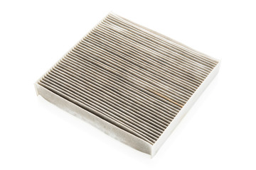 Used air conditioner filter isolated on white background