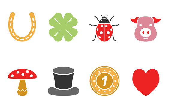 Gl&uuml;ck - Iconset (in Bunt)