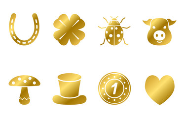 Glück - Iconset (in Gold)