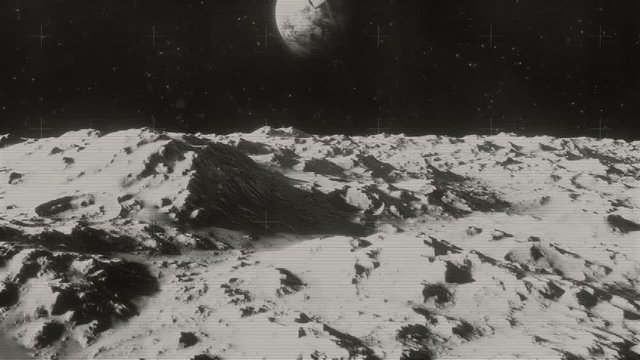 The Earth From The Moon 2 - Black And White Archival Footage
