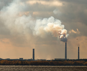 Smoke from pipes from a metallurgical plant