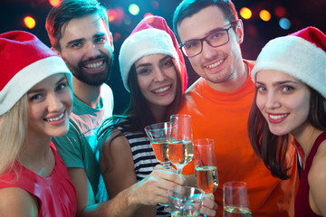 Happy group of young friends