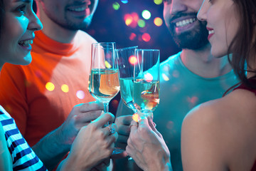 Happy group of young friends