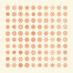 Red snowflakes icon on yellow background