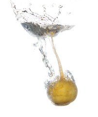 turnip in water isolated on white background