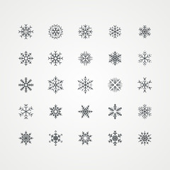 Black snowflakes icon on white background.