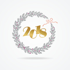 Laurel wreath. Design element for Christmas and New Year.