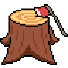 vector pixel art wood cut