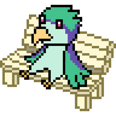 Fototapeta premium vector pixel art bird sit