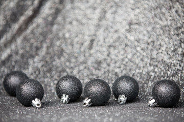 Festive black christmas decoration with stylish black christmas balls