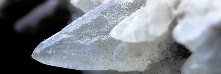 Calcite crystal, detail view of a druse in the limestone, find site Goslar, Harz-Mountains