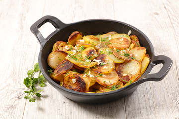 baked potato with garlic and herbs