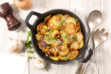 baked potato with garlic and herbs