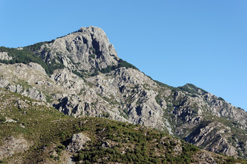 Fototapeta na wymiar San petrone peak in corsica mountains