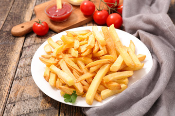 french fries and ketchup