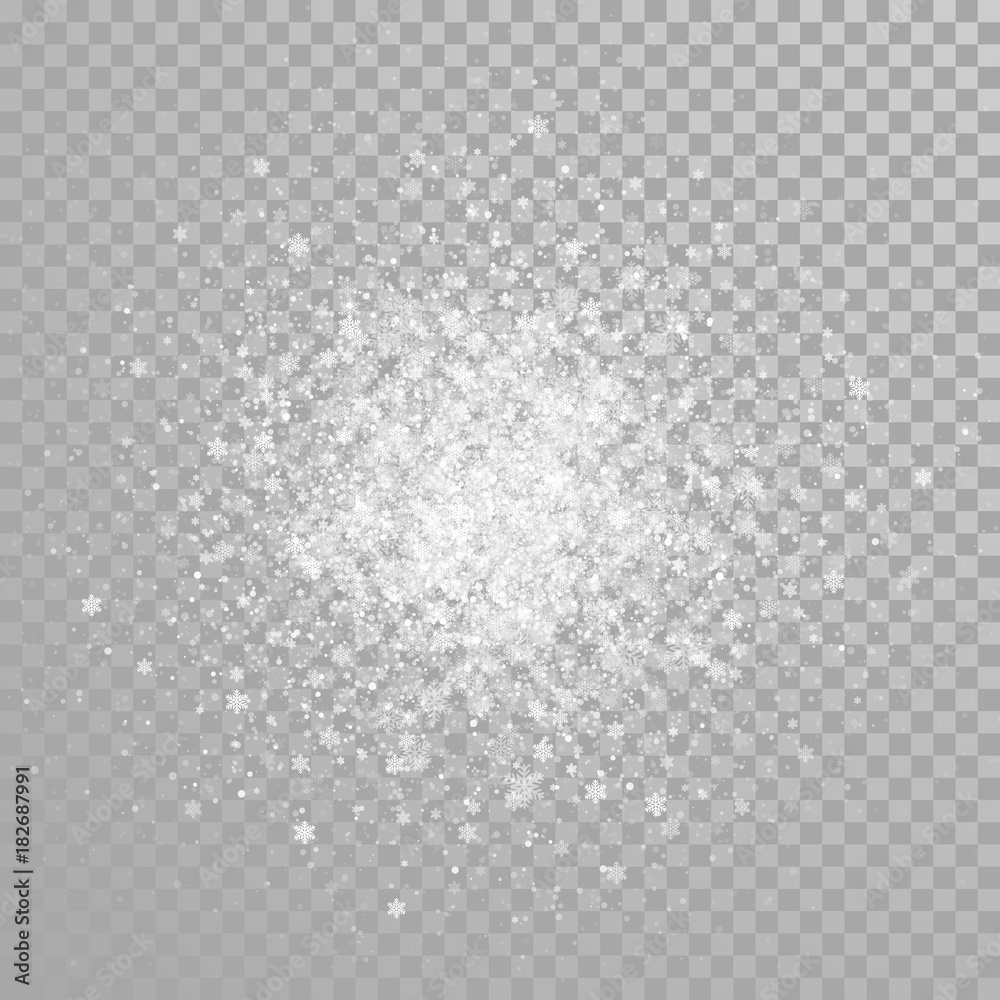Aufkleber christmas snow sparkling snowflakes glitter confetti on white transparent background. vector winter 