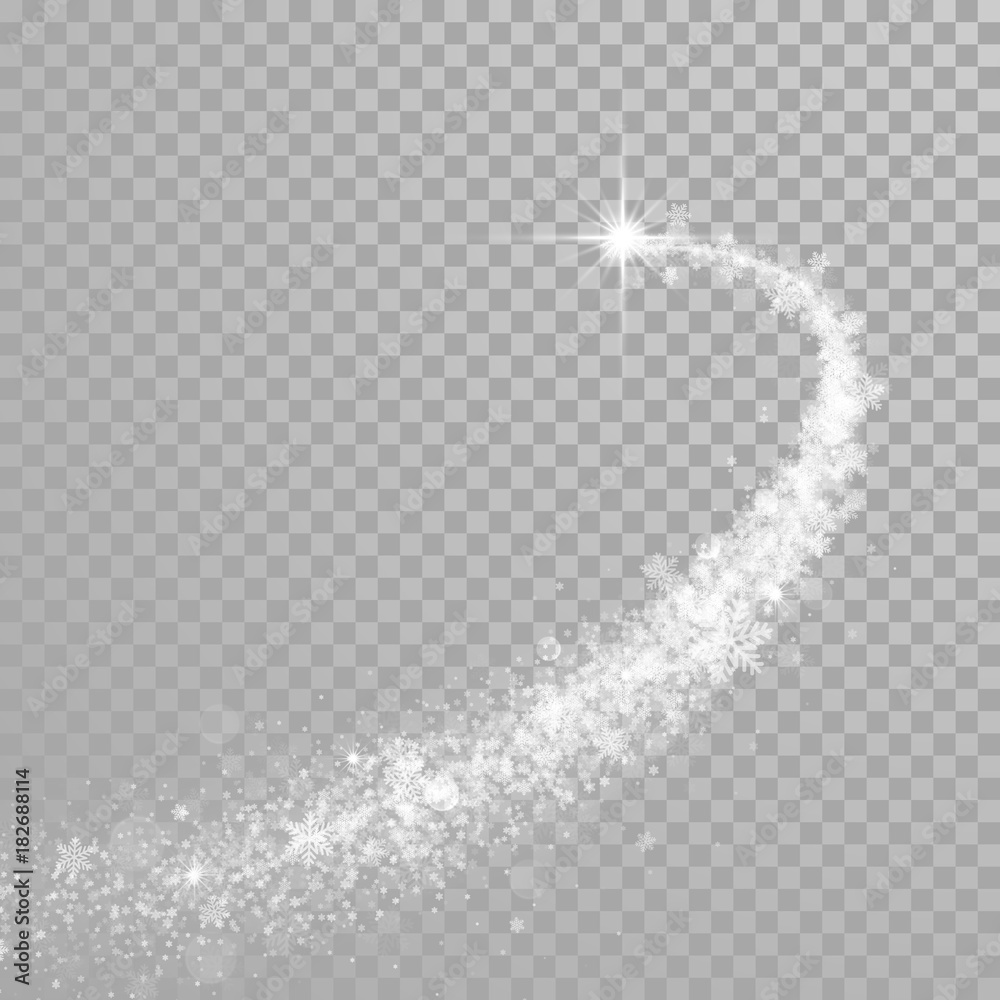 Aufkleber christmas holiday snowflake glitter light wave of sparkling snow particles and shiny confetti light 