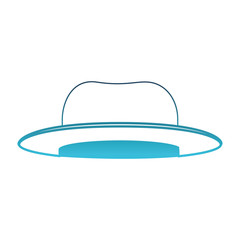 top-hat in degraded blue silhouette on white background vector illustration