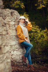 autumn portrait of a girl in the park