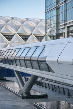 futuristic underground station, Canary Wharf (new financial district), City of London, England, United Kingdom, Europe