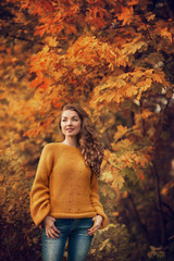 autumn portrait of a girl in the park