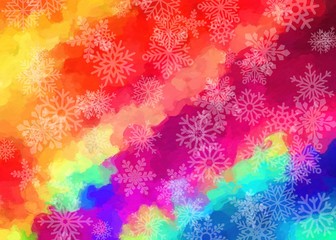 gradient magical colorful abstract background with snowflakes 