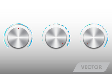 Realistic volume buttons and scale control., Vector, Illustration
