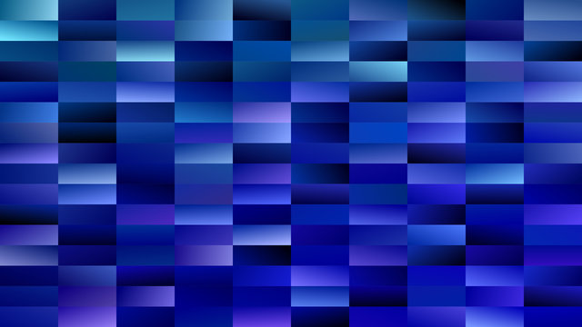 Geometrical gradient rectangle background - digital mosaic vector graphic from rectangles in blue tones