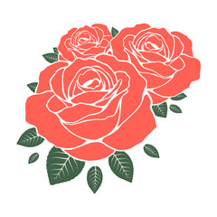 Stencil of roses. Vector illustration