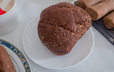 Weihnachtsgebäck in der Weihnachtszeit backen im Detail Fotografiert