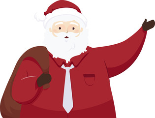 Santa Claus Carry Bag Present Illustration