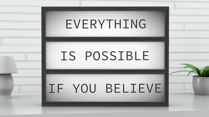 All Things Are Possible If You Believe Lightbox