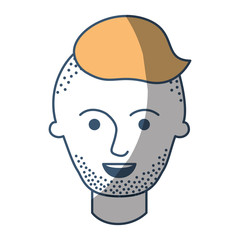 male face with high fade haircut and stubble beard in color sections silhouette vector illustration