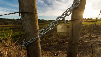 Padlock and chained