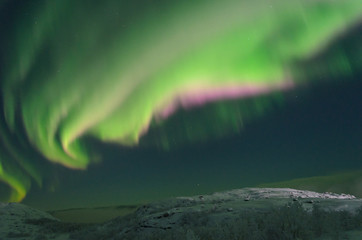 Winter in the sky the northern lights,aurora.