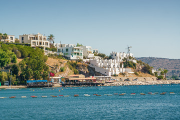 Fototapeta premium Sunny view of Ortakent near Bodrum, Mugla, Turkey.