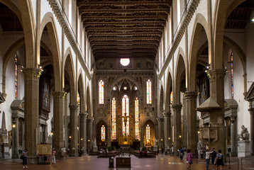 The interior of the Basilica of Santa Croce