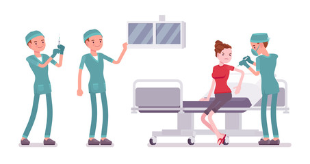 Male nurse at medical procedure