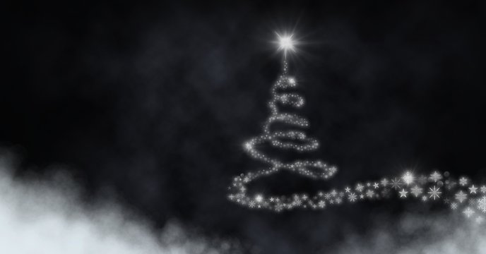 Snowflake Christmas tree pattern shape glowing