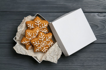 Christmas gingerbread cookies in a box