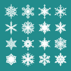Set of white snowflakes