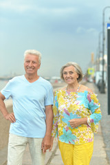 Naklejka premium happy elderly couple 