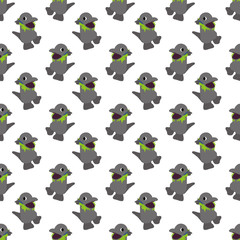 Cute monster background. Seamless pattern.Vector. かわいい怪獣のパターン