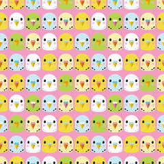 Love bird background. Seamless pattern.Vector. インコのパターン