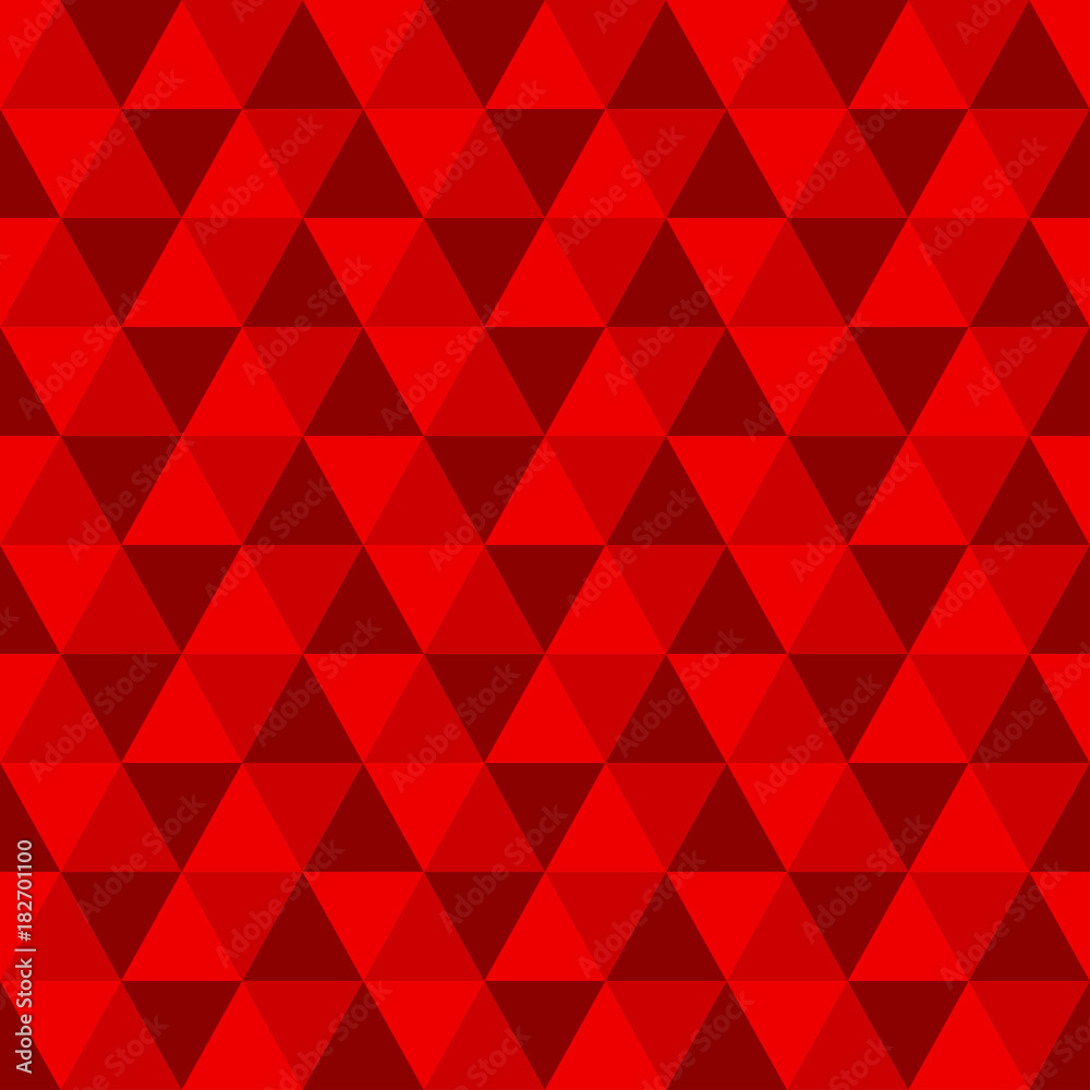 Wall mural abstract triangular pattern. seamless red background with triangles. modern geometric texture. vecto