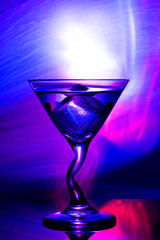 colorful cocktail in glass for club party