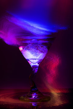 colorful cocktail in glass for club party