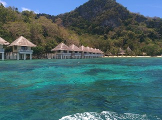 Luxury resort Philippines, sky blue water 